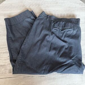 Lane Bryant The Lena Cropped Linen Blue Slacks Pants 28 W